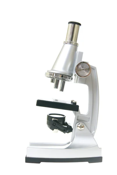 Microscópio médico isolado no fundo branco — Fotografia de Stock