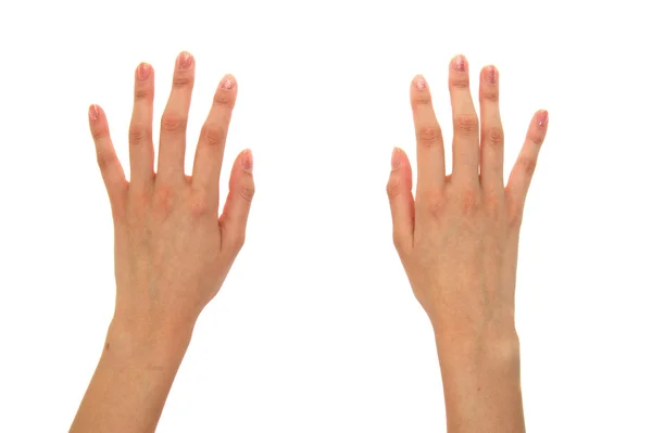 Para rąk na białym tle — Zdjęcie stockowe