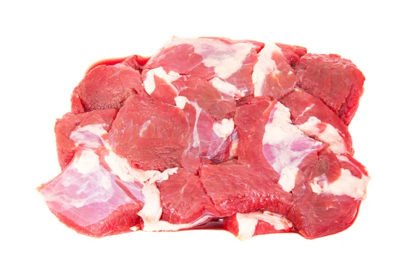 Carne fresca de bovino, isolada sobre o branco — Fotografia de Stock