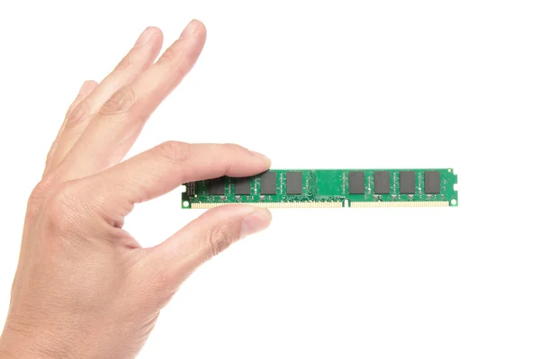 Memory module in a hand close up — Stock Photo, Image