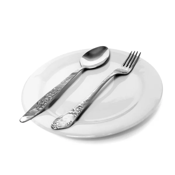 플러그와 칼 접시의 planimetric 그림 — 스톡 사진