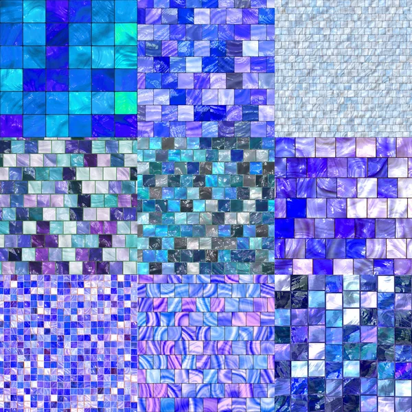 Surfaces from a blue ceramic mosaic — Stock Photo, Image