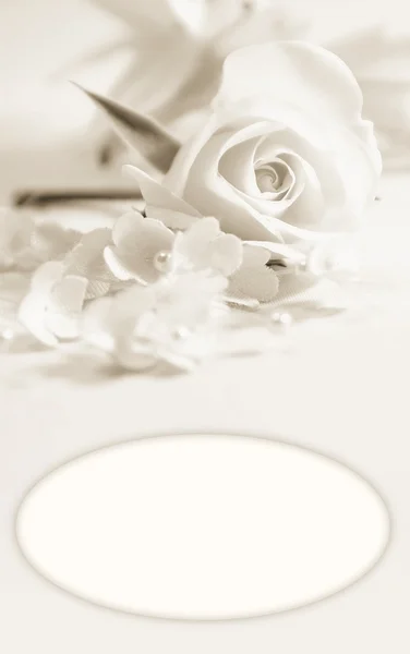 세피아 색상-웨딩 카드 빈티지 — 스톡 사진