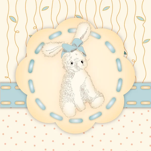 Cute bunny on decorative bakckground — Stock Photo, Image