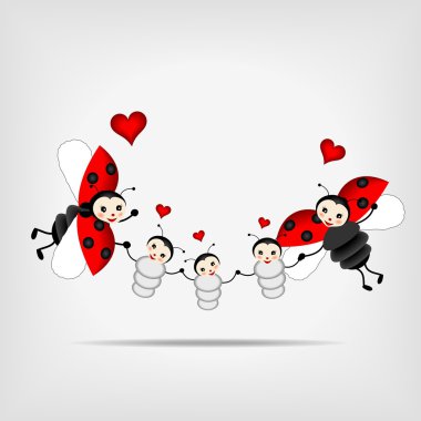 Ladybug family clipart