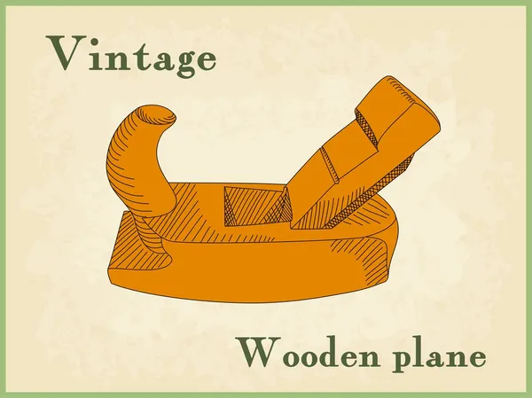 Plano de madera dibujado a mano, plano de mano — Vector de stock