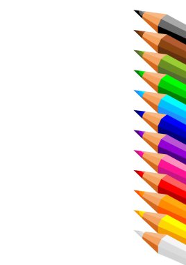 Background with crayons clipart