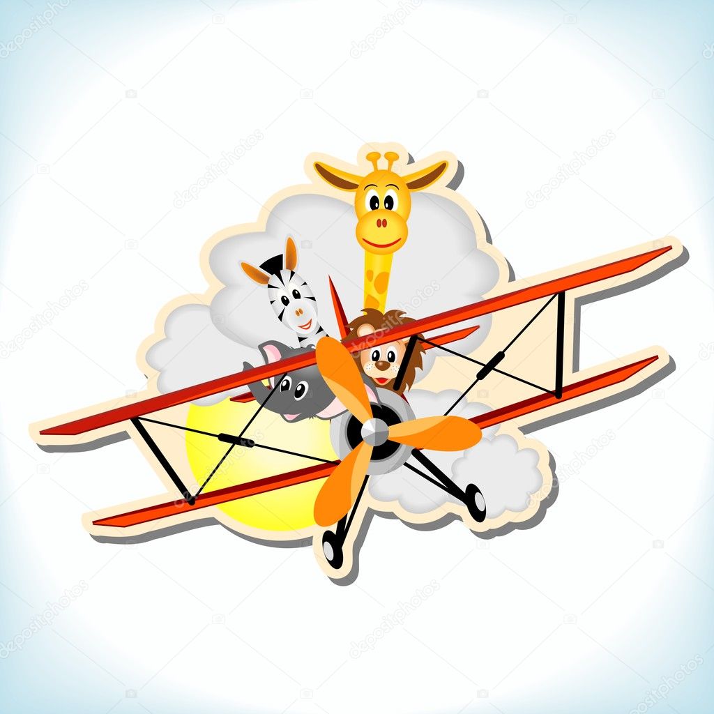Animals in the biplane