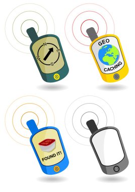 Four gps navigators clipart