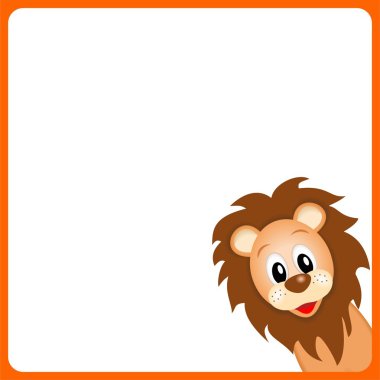 Cute little lion on white background clipart