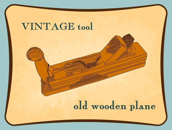 Plano de madera dibujado a mano, plano de mano — Vector de stock