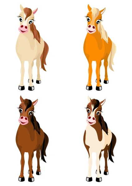 Vier verschiedene Pferde — Stockvektor