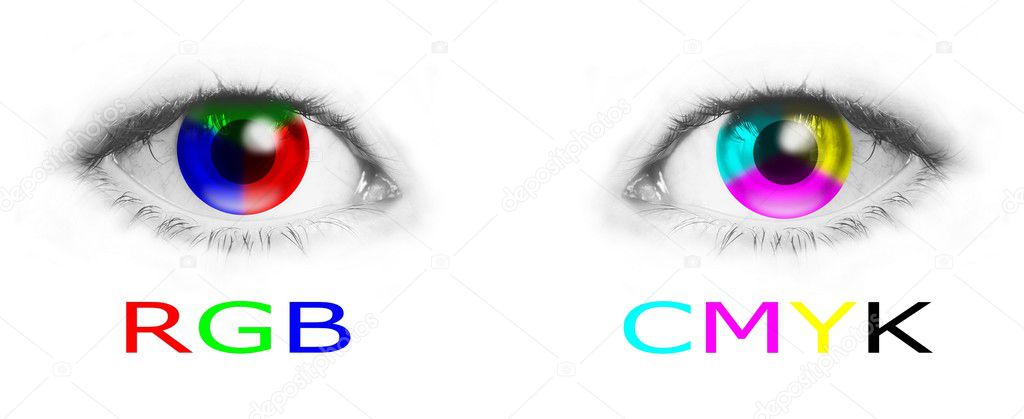 Eyes with RGB and CMYK colors
