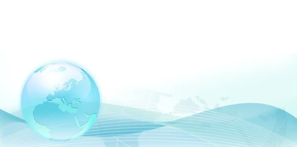 Elegant web bakgrund med blå jorden och abstrakt vågor — Stockfoto