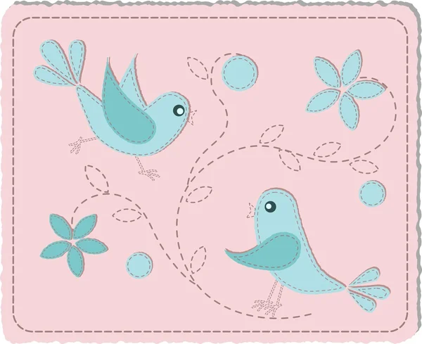 Oiseaux matelassés bleus — Image vectorielle