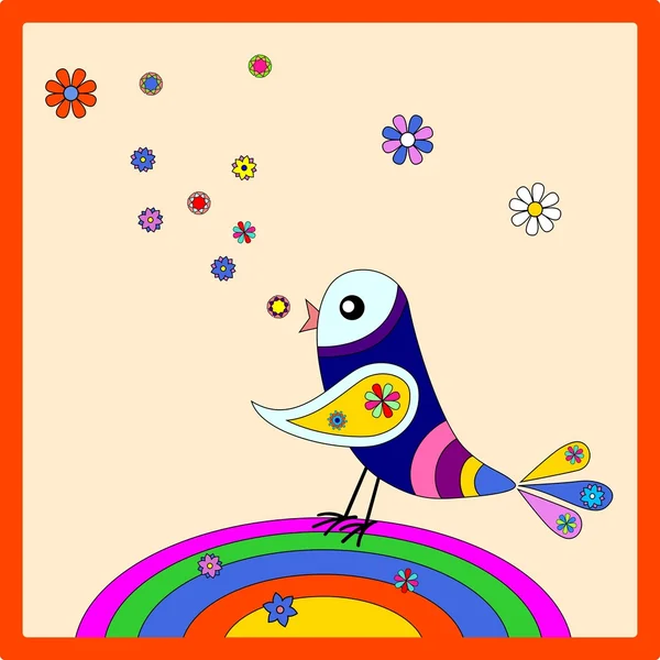 Regenboog vogel — Stockvector