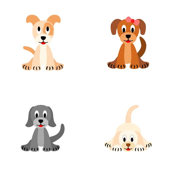 Four cute puppies — Stockvector