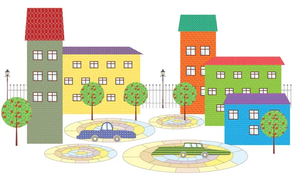 Calle de la ciudad, ilustración del vector Ilustraciones de stock libres de derechos