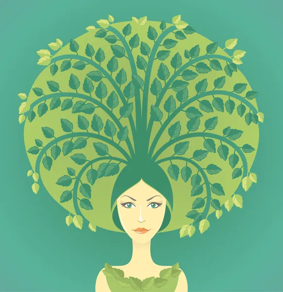 Woman With Tree Stock Vector