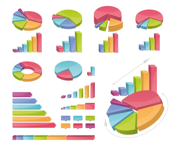 Conjunto de gráficos coloridos —  Vetores de Stock