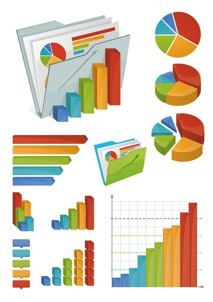 Icons And Chart Elements — Stock Vector