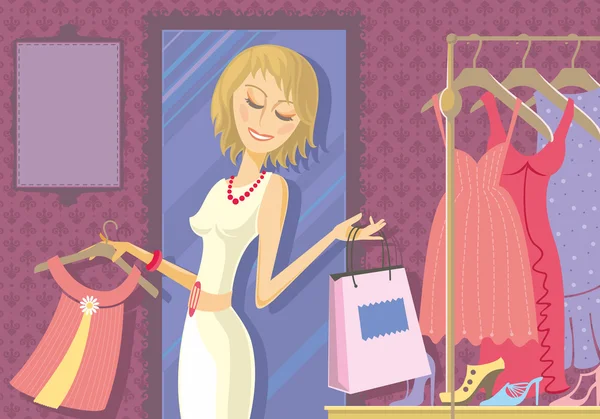 stock vector Woman Shopping