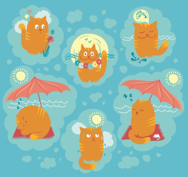 Summer Cats clipart