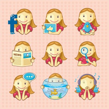 Design elements: set of social icons clipart