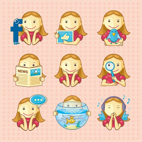 Design elements: set of social icons — Stock Vector