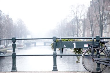 Bicycle on Amsterdam Bridge clipart