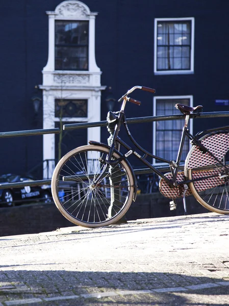 stock image Bicycle on Amsterdam Bridge