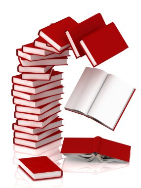 Falling books from a column clipart