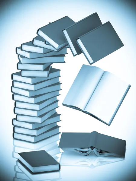 Falling books — Stock Photo, Image