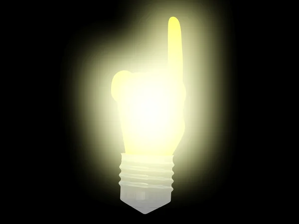Lightbulb pointing. — Stock Photo, Image
