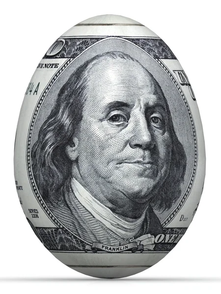 Tojás alakú a 100 dolláros bankjegy. — Stock Fotó