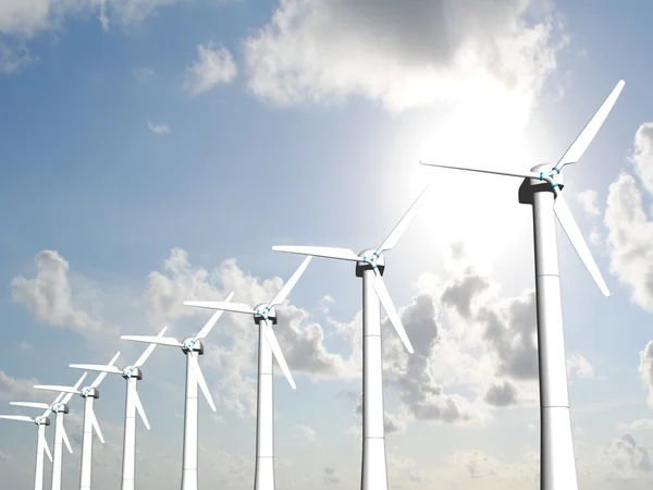 Ветряные мельницы, возобновляемые источники энергии . — стоковое фото