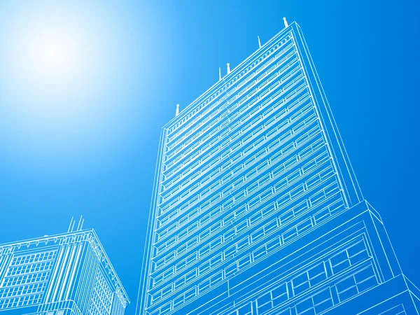 Skyscrapers.3D render. — Stockfoto