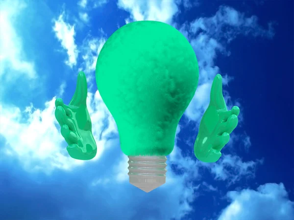 Eco glödlampa karaktär. — Stockfoto