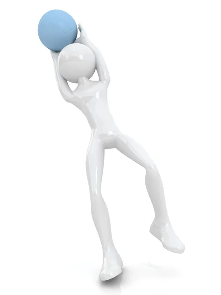 Giocatore di pallavolo 3D isolato su sfondo bianco — Foto Stock