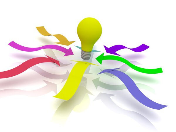 Colored ways with idea.