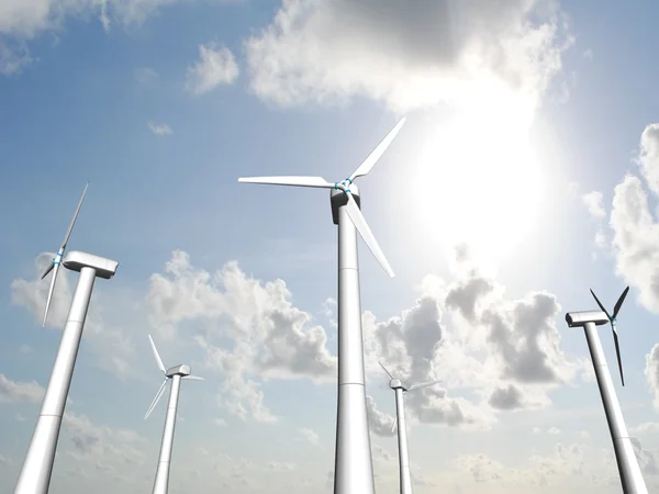 Vindkraftverk, förnybar energi. — Stockfoto