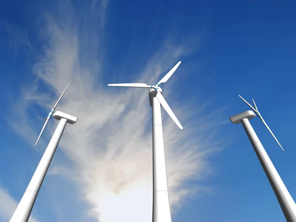 Moinhos eólicos, energias renováveis . — Fotografia de Stock