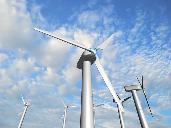 पवन मिलों, नवीकरणीय ऊर्जा . — स्टॉक फ़ोटो, इमेज