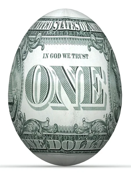 1 dollar achterzijde bankbiljet in vorm van ei. — Stockfoto