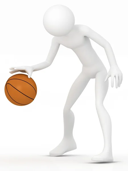 3D lidské basketbalový hráč. — Stock fotografie