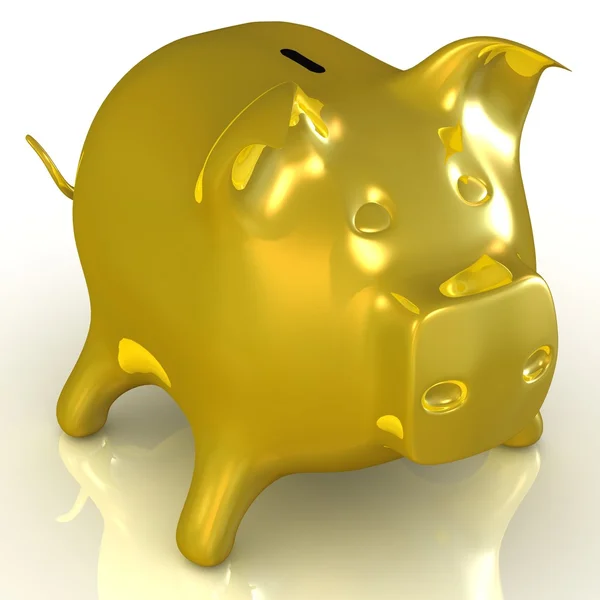 Золотая свинья — стоковое фото
