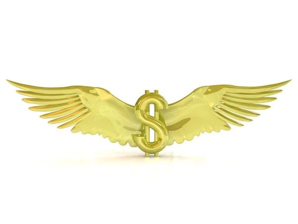 Symbol dolaru s křídly. — Stock fotografie