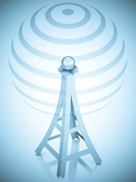 3D kommunikation antennen tower — Stockfoto