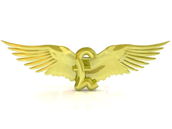 Libra símbolo con alas . — Foto de Stock