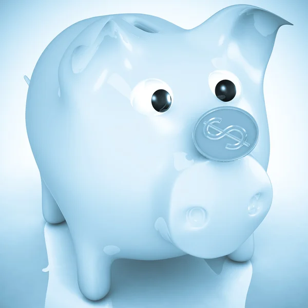 동전을 가진 돼지 은행 — 스톡 사진